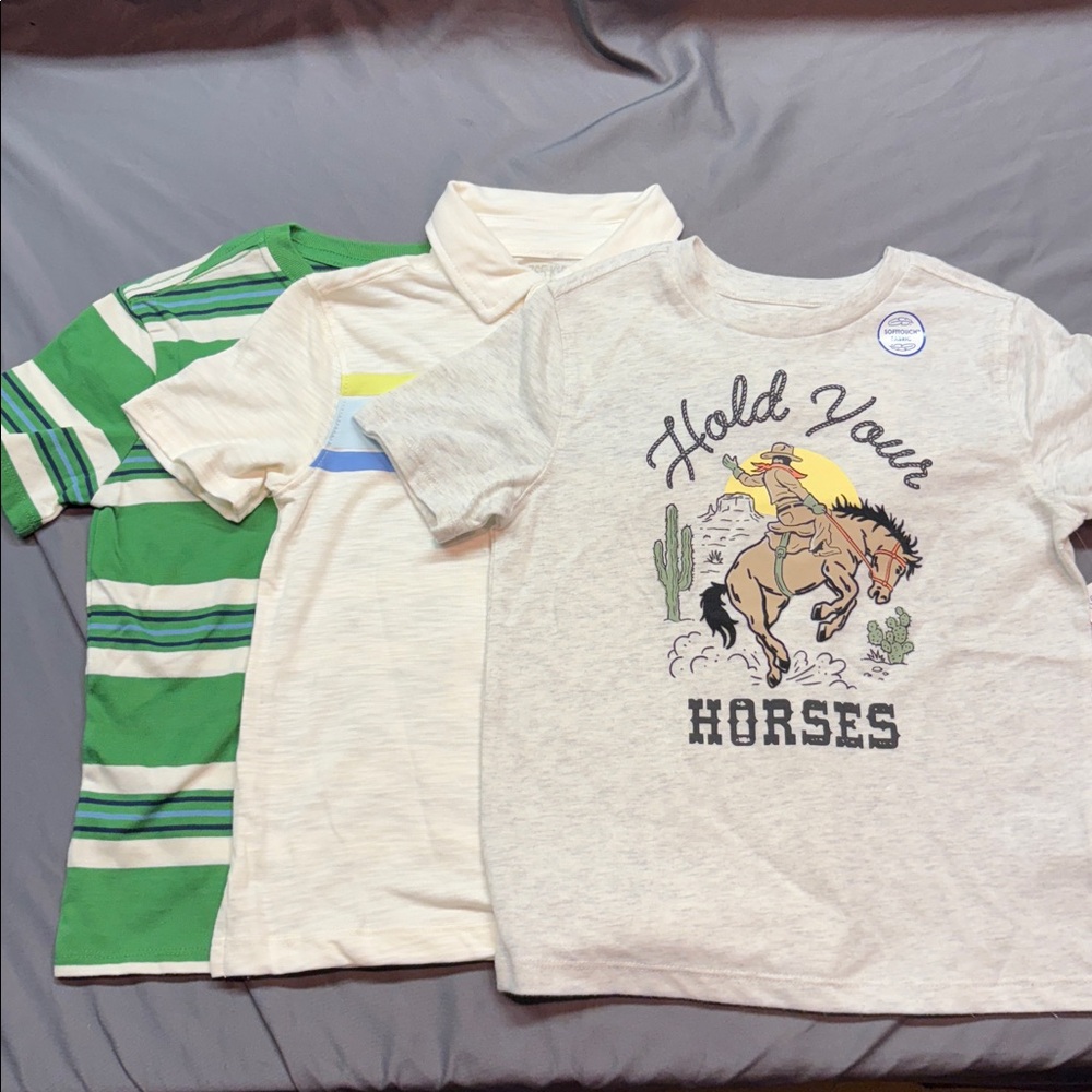 365Kids Wonder Nation Boys Sz 6 NWT Short Sleeve Shirt Multi-Pack 3-Pack Bundle